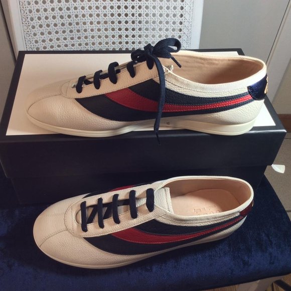 Gucci Man Sneakers Hebron White Leather DM81 - Picture 9 of 15